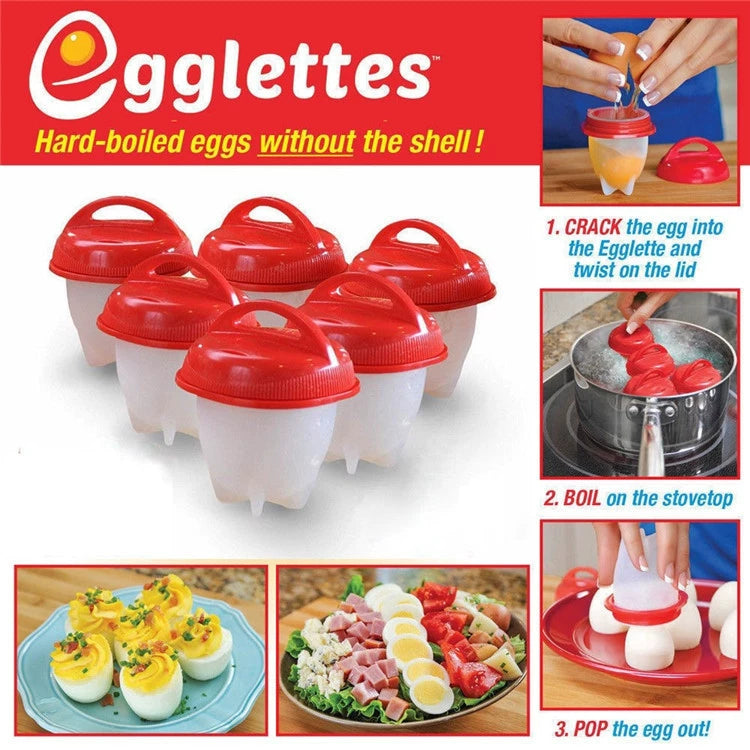 6 Pcs/Set Silicone Egg Boiled