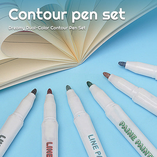 Dreamy Dual-Color Contour Pen Set