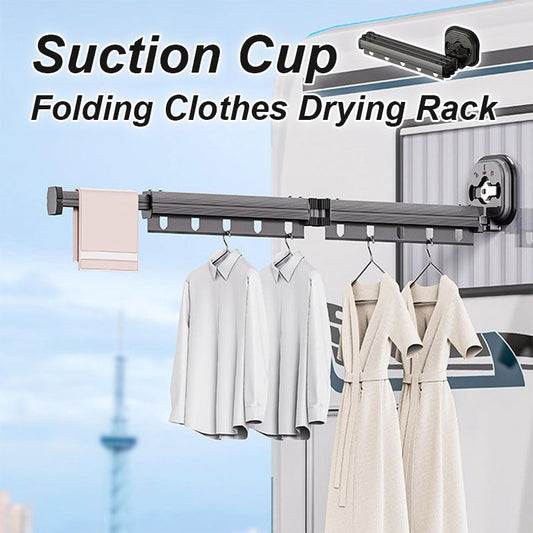 Suction Cup Folding Clothes Drying Rack