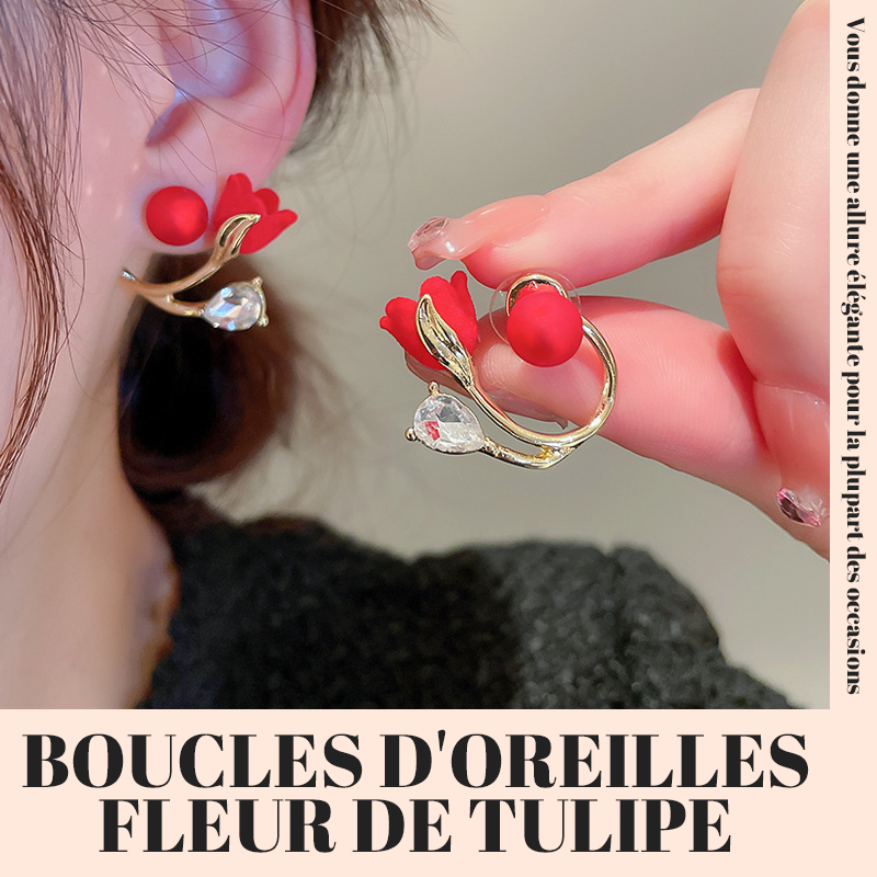 Boucles D'oreilles Fleur De Tulipe/tulip flower earrings