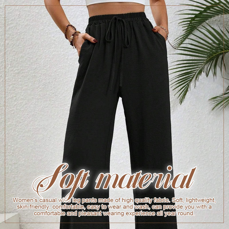 2024 Spring And Summer New Versatile Solid Color Floor-Length Wide-Leg Pants