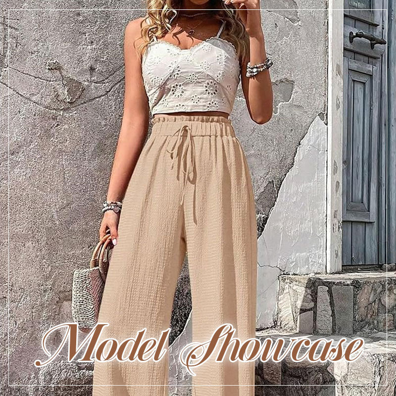 2024 Spring And Summer New Versatile Solid Color Floor-Length Wide-Leg Pants