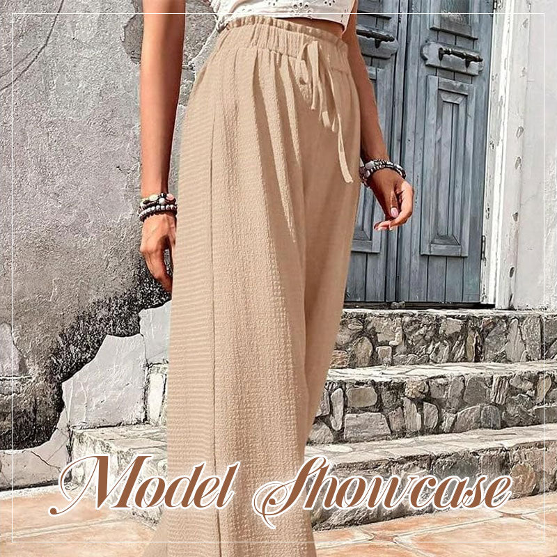 2024 Spring And Summer New Versatile Solid Color Floor-Length Wide-Leg Pants