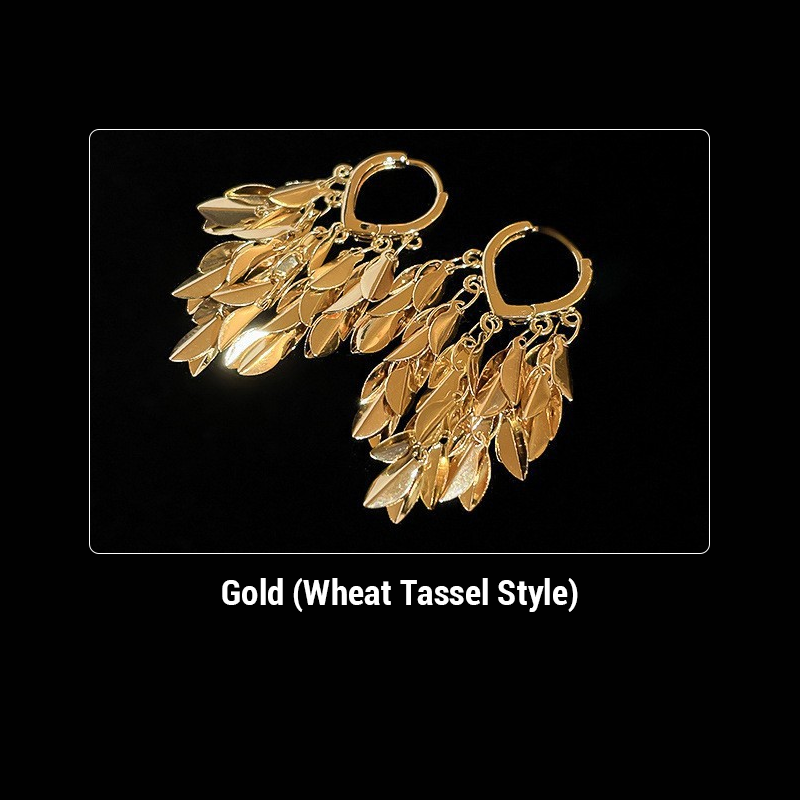 Tassel Sequin Wheat Earrings